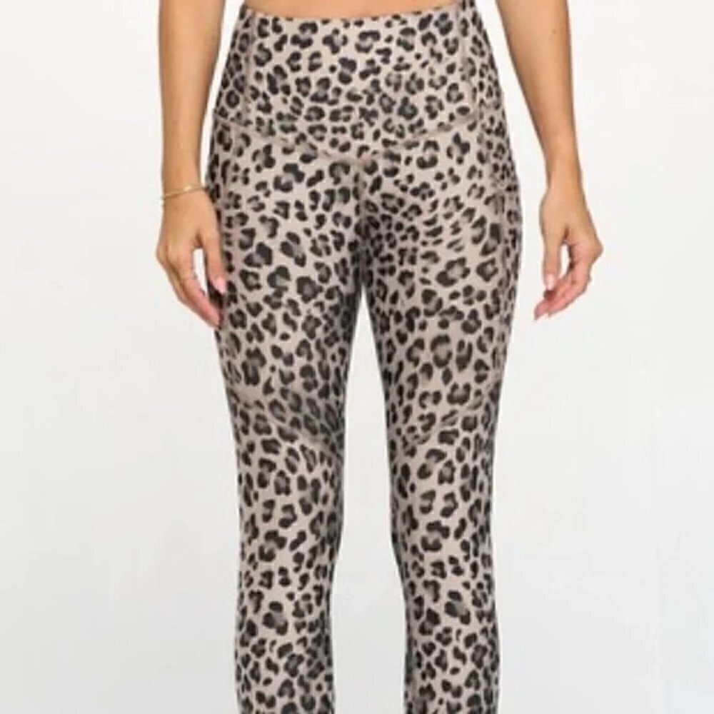 Evolution & Creation Leopard Print Leggings, Sz Small